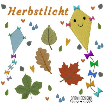 Stickdatei Herbstliches Set inkl. Lichtbeutel 26×16 & 30×20