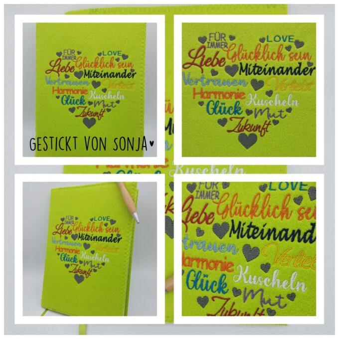 Stickdatei Liebesherz Herz mit Wörtern Wortsalat 26x16 Liebe Love Vertrauen Glücklich gestickt von Sonja